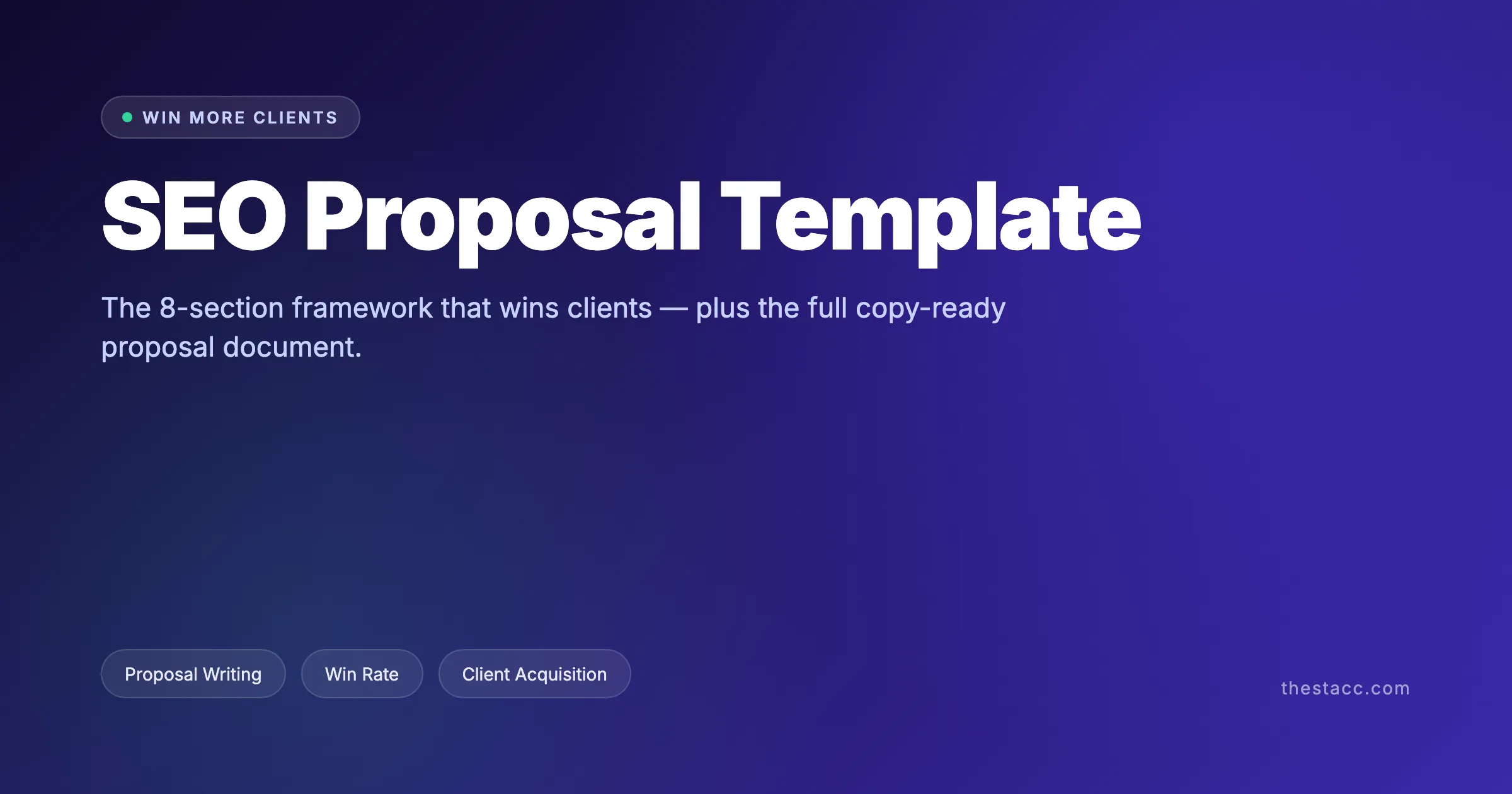 SEO Proposal Template. The 8-section framework that wins clients