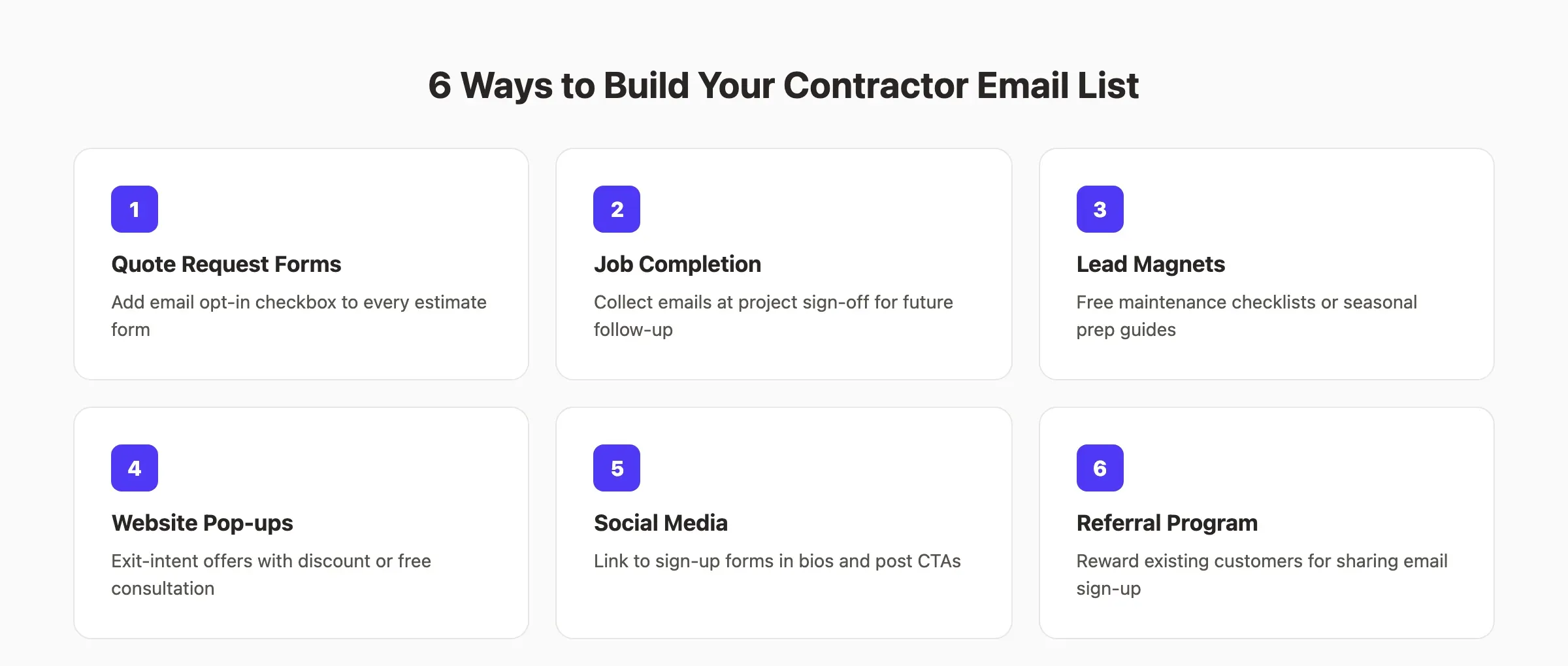 6 ways to build a contractor email list