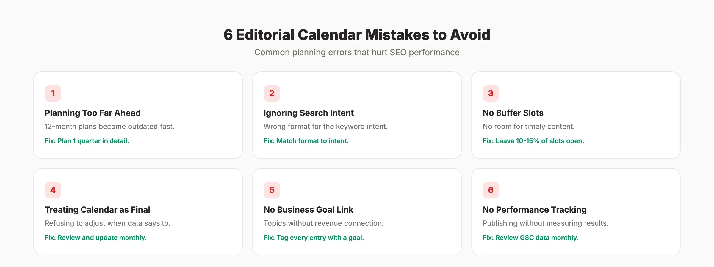 Common editorial calendar mistakes and how to avoid them