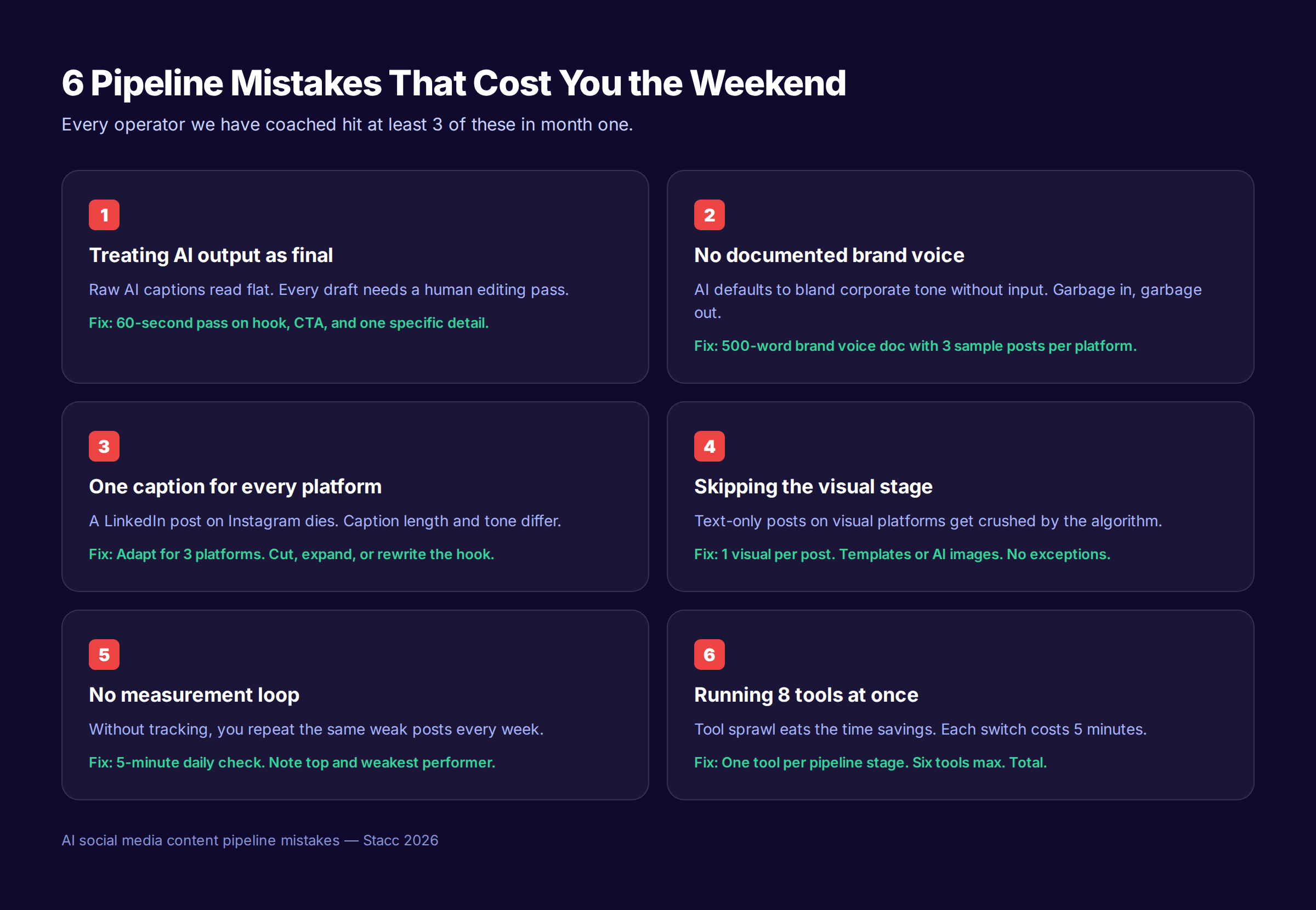 6 pipeline mistakes that cost you the weekend