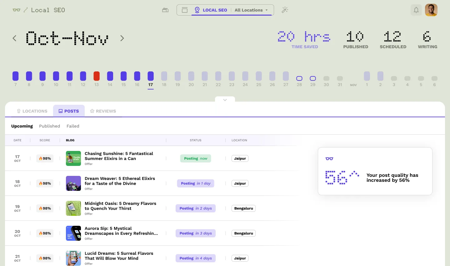 Stacc local rank tracking dashboard